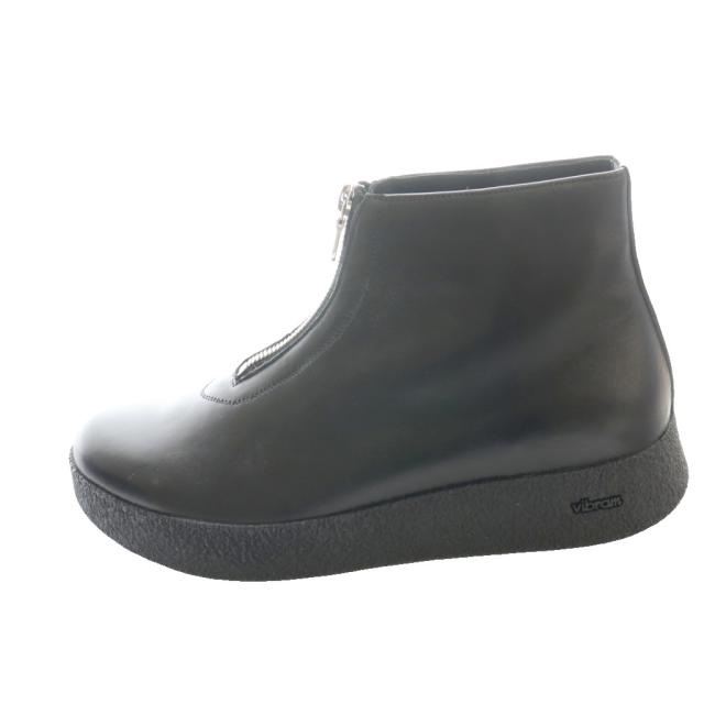 【中古】トシノスケタケガハラビューティフルシューズ クレープ カット フロントジップ アンクルブーツ ショート