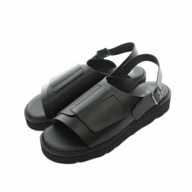 【中古】トシノスケタケガハラビューティフルシューズ VELCRO SANDALS サンダル レザー 本革 25cm 黒 ブラック 厚底