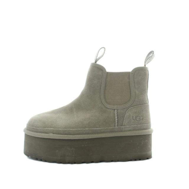 【中古】アグ オーストラリア NEUMEL PLATFORM CHELSEA ショートブーツ US6 23cm モカ サイドゴア 厚底 プルタブ