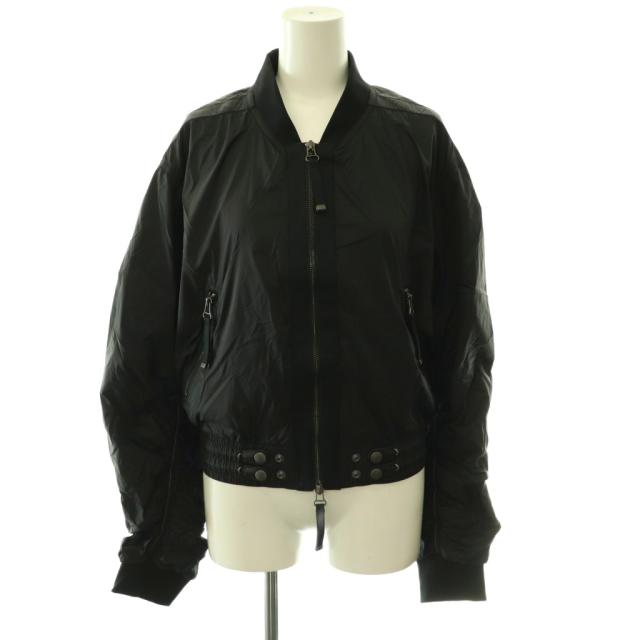 【中古】ディーゼル DIESEL G-Noak BOMBER JACKET ナイロンジャケット ブルゾン 40 ブラック /ES ■OS レディース
