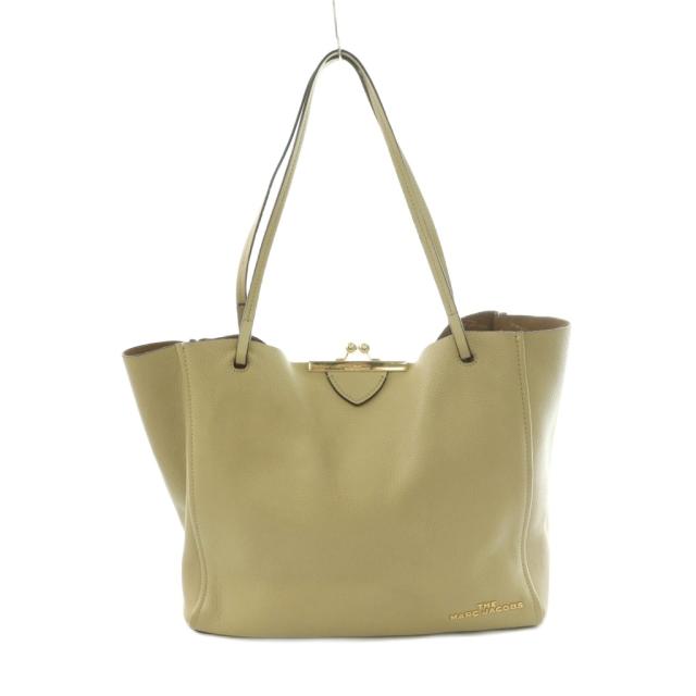 【中古】マークジェイコブス MARC JACOBS トートバッグ レザー がま口 ベージュ /MI ■OS レディース