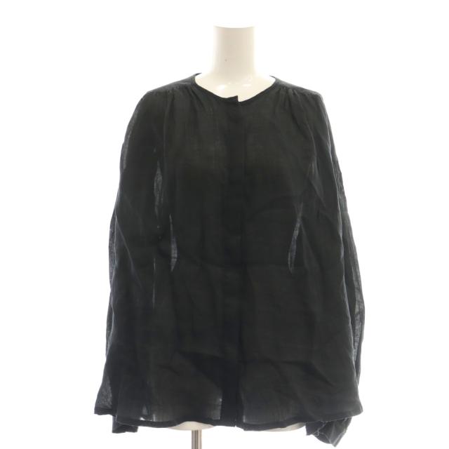 【中古】ドゥーズィエムクラス DEUXIEME CLASSE 24SS enormous ブラウス シャツ 前開き シアー リネン ブラック /CX