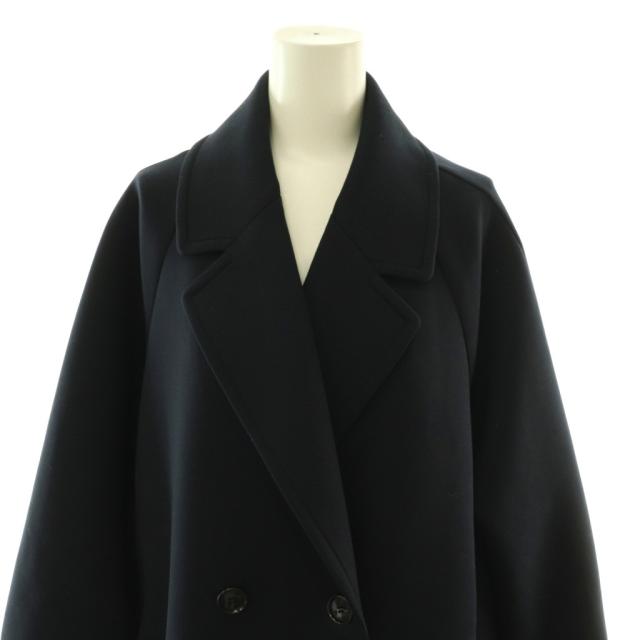【中古】Lisiere L'Appartement リジェール アパルトモン 25AW LONG W COAT コート ダブル ロング ネイビー /HK ■OS_4