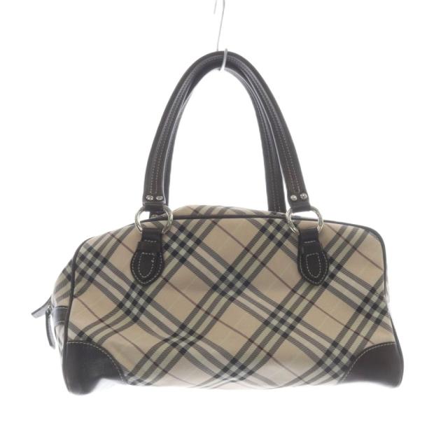 【中古】バーバリーブルーレーベル BURBERRY BLUE LABEL チェック ハンドバッグ 茶色 ブラウン ピンク /SR レディース