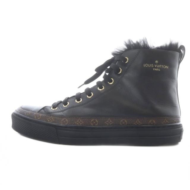 【中古】ルイヴィトン LOUIS VUITTON ステラーラインハイカットスニーカー 37 黒 ブラック /SR ■SH レディース
