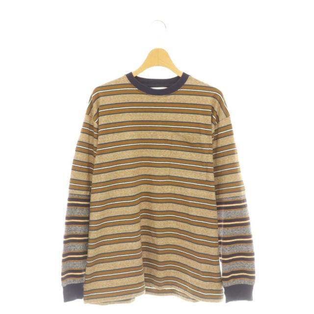 【中古】フィーニー 25AW MULTI BORDER LAYERED L/S ロングスリーブTシャツ ボーダー カットソー 長袖 F ブラウン