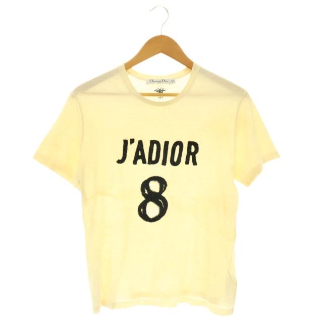 【中古】クリスチャンディオール Christian Dior J'ADIOR 8 Tシャツ スパンコール刺繍 カットソー 半袖 リネン混 M
