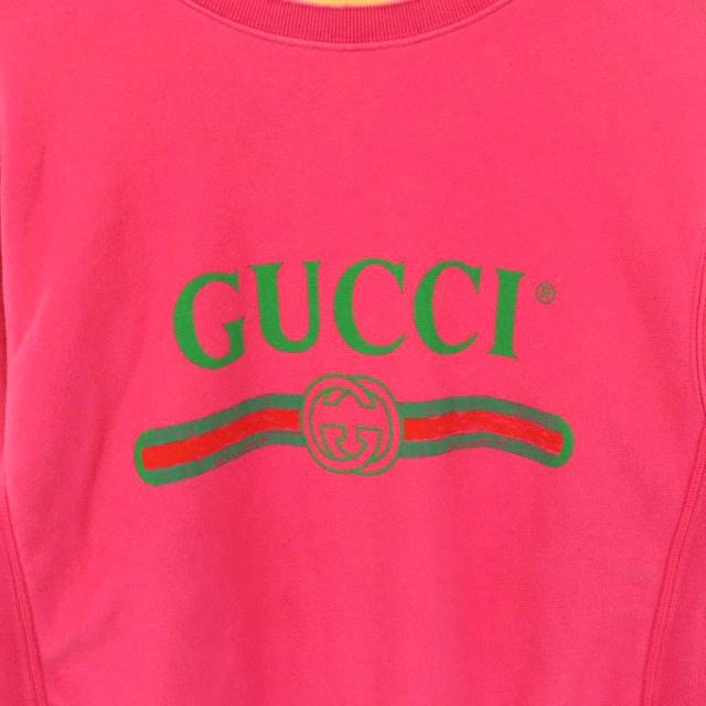 【中古】グッチ GUCCI 468809 ヴィンテージロゴプリント スウェット トレーナー S ピンク メンズ_2