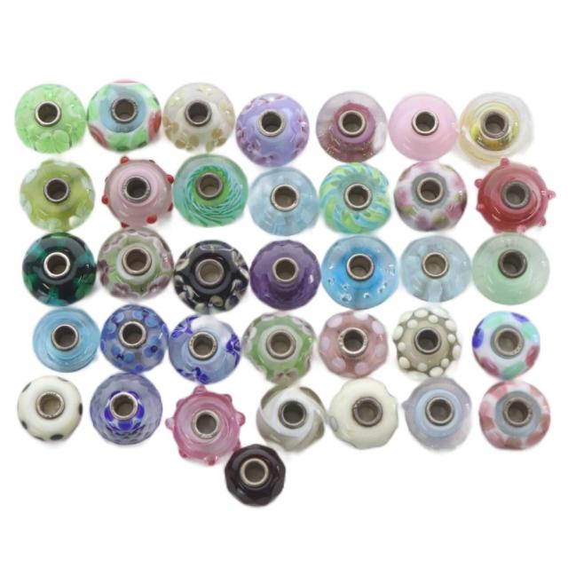 【中古】トロールビーズ Trollbeads ガラスビーズ 36点セット アクリルディスプレイスタンド マルチカラー /YO18