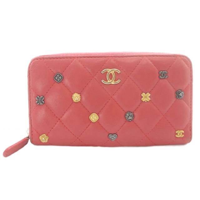 【中古】シャネル CHANEL ココマーク マトラッセ 小銭入れ コインケース レザー ピンク /SR ■OH レディース
