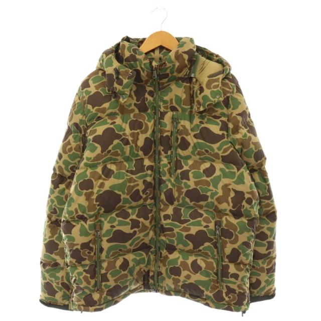 【中古】ポロ ラルフローレン for Ron Herman 25FW Down Jacket ダウンジャケット フード付き カモフラ柄 XL カーキ
