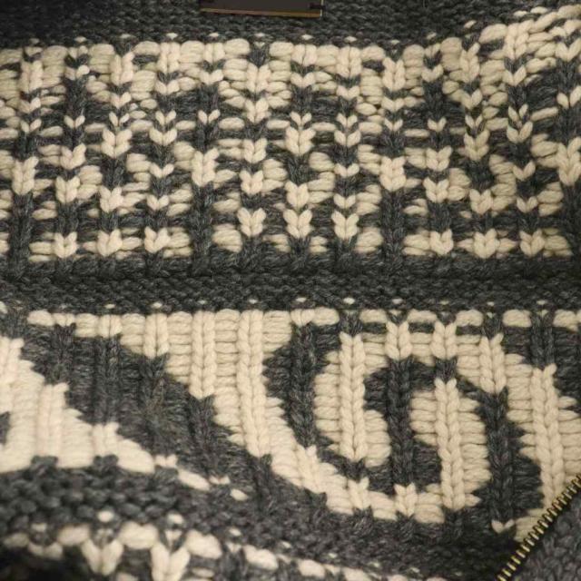 【中古】ロンハーマン RHC JACQUARD COWICHAN ニットカーディガン カシミヤ混 ジップアップ L チャコールグレー_2