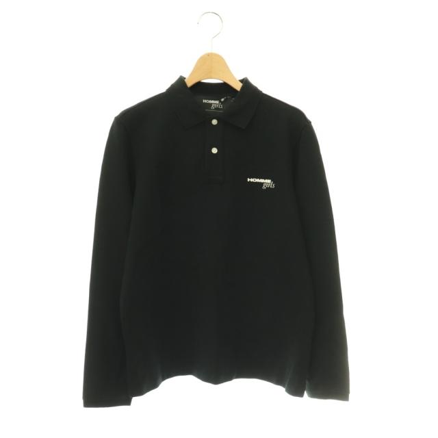 【中古】オムガールズ HOMMEGIRLS 26SS Long Sleeve Pique ポロシャツ Deuxieme Classe取り扱い ロゴ 黒 /CX ■OS
