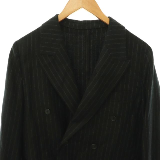 【中古】クチュールドアダム COUTURE D`ADAM ウール ダブルブレスト ストライプジャケット 36 チャコール_3