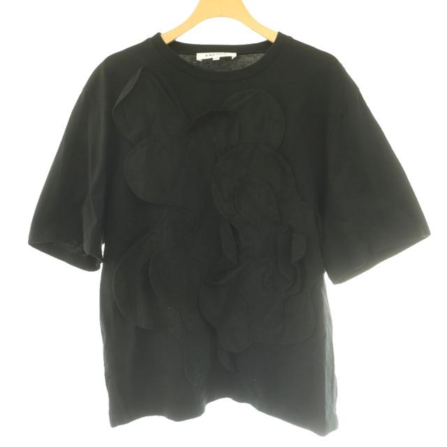【中古】エンフォルド デコラティブ ウェーブ ティーシャツ Tシャツ カットソー 半袖 38 黒 ブラック /SS ■OS