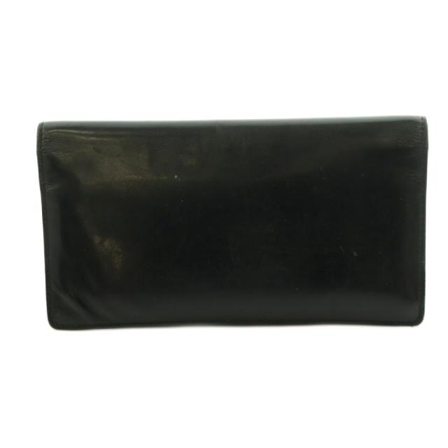 【中古】メゾンマルジェラ カーフスキン ロングウォレット 長財布 二つ折り 小銭入れ 黒 S55UI0202 ■SH レディース