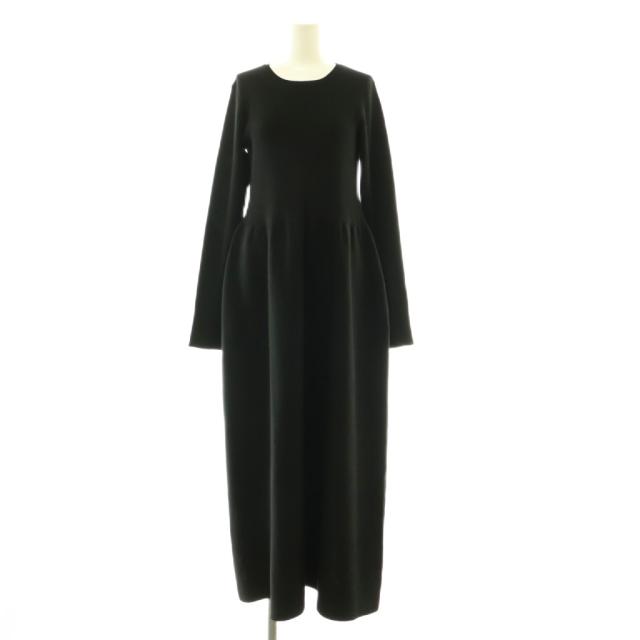【中古】プラージュ 24AW rib combi ニットドレス ワンピース ロング 長袖 38 ブラック /DO ■OS ■SH レディース
