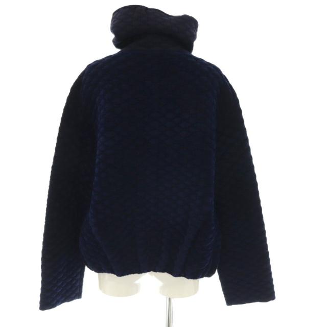 【中古】エンポリオアルマーニ 23年製 ジャケット ニット ジャガード ブルゾン タートルネック 42 ネイビー /CX_1