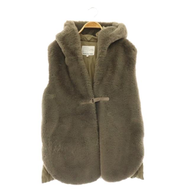 【中古】マルシャルテル 25AW フーディーファーベスト ダウン 総裏地 2 チャコールグレー /DO ■OS レディース