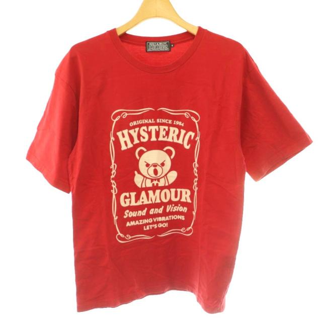 【中古】ヒステリックグラマー HYSTERIC GLAMOUR ベア レーベル BEAR LABEL Tシャツ カットソー 半袖 S 赤 レッド