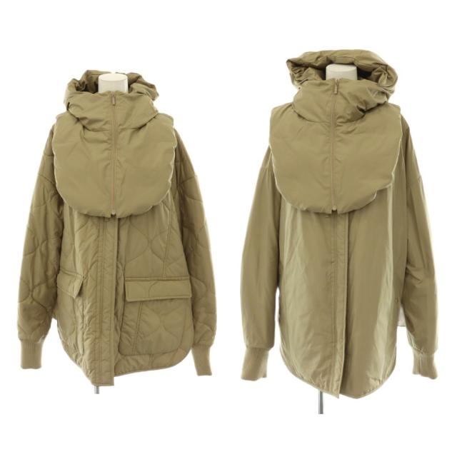【中古】キャラクス CALUX QUILTED JACKETリバーシブル ジャケット アウター ノーカラー キルティング F ベージュ
