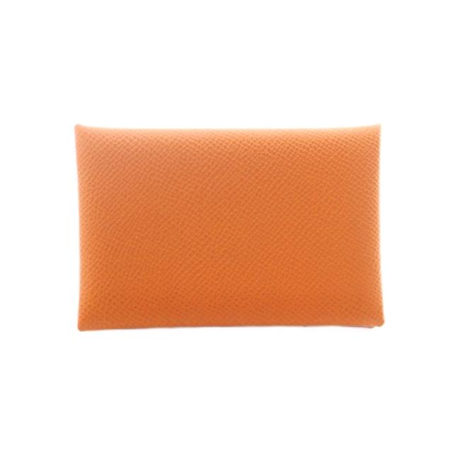 【中古】エルメス HERMES B刻印 カルヴィ ヴェルソ コインケース 小銭入れ レザー オレンジ /MI ■OS ■OH レディース