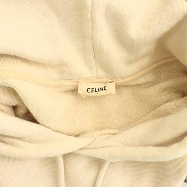 【中古】セリーヌ CELINE 21AW ロゴ プルオーバーパーカー スウェット 長袖 XS ベージュ 2Y369052H /HS ■OS_4