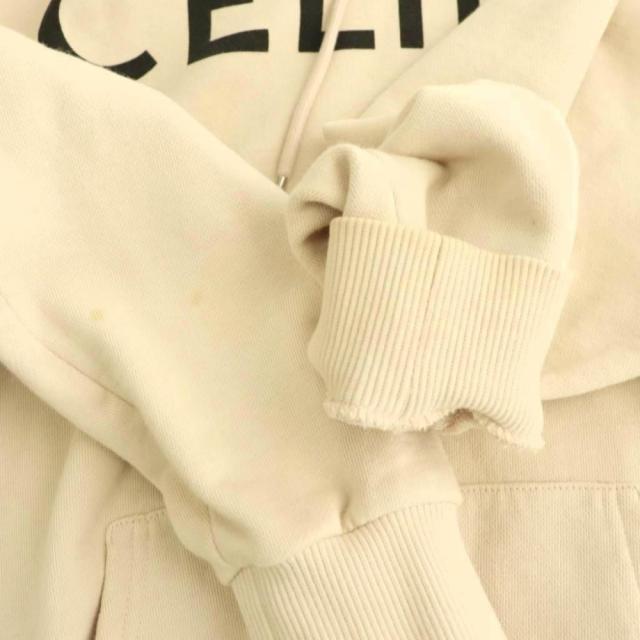 【中古】セリーヌ CELINE 21AW ロゴ プルオーバーパーカー スウェット 長袖 XS ベージュ 2Y369052H /HS ■OS_7