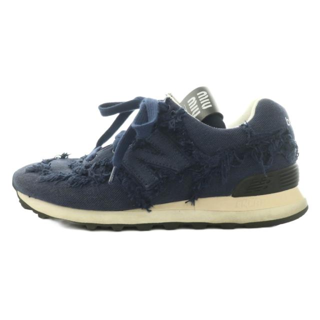 【中古】ミュウミュウ miumiu ニューバランス 574 フリンジ加工 ローカットスニーカー シューズ 厚底 ロゴ