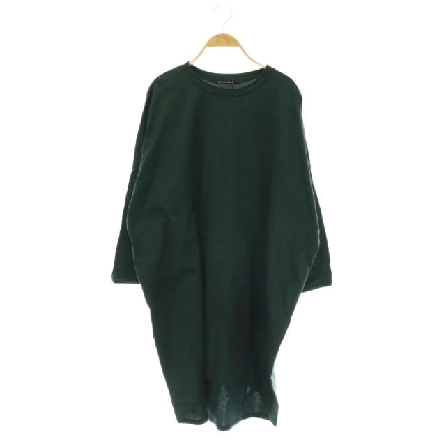 【中古】ミズイロインド mizuiro ind ロング 衣装 ティーシャツ 綿織物 まっ黒い緑であること /CX ■os レディース