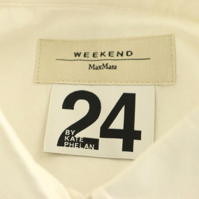【中古】マックスマーラ ウィークエンドライン 24 by KATE PHELAM オーバーシャツ ブラウス コットン 42 白 /CX_4