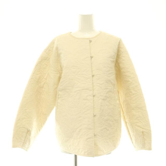 【中古】カグレ かぐれ 25SS パターンキルトジャケット アウター ノーカラー F ライトベージュ /CX ■OS レディース