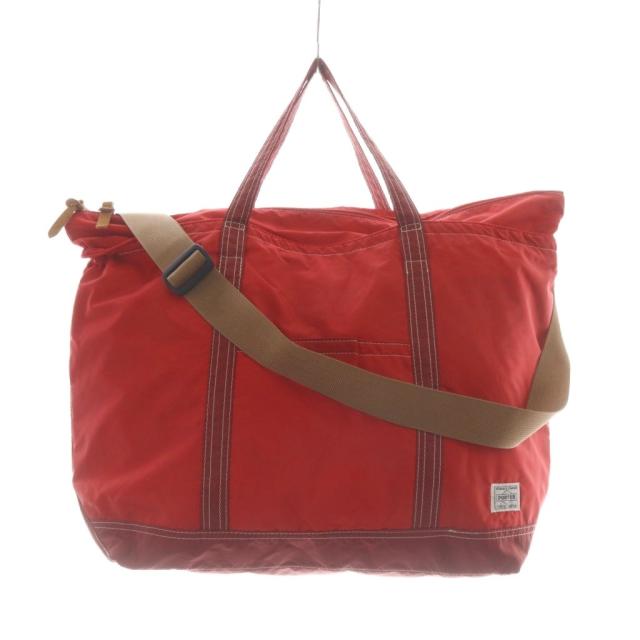 【中古】ポーター PORTER 吉田カバン リーフ ナイロン トートバッグ ショルダーバッグ 2way 赤 レッド /SR メンズ