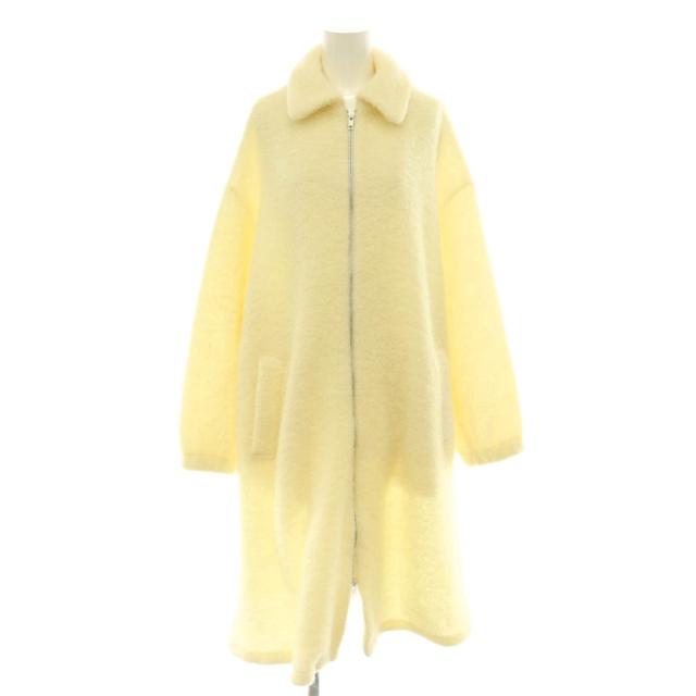 【中古】リミフゥ LIMI feu ZIP UP LONG BLOUSON コート アウター ジップアップ ウール 2 アイボリー /NR ■OS