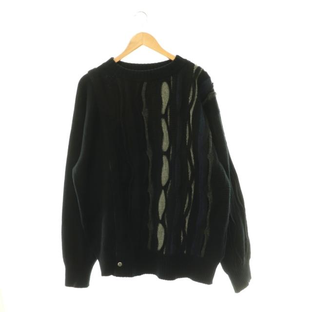 【中古】タム Tamme SLIT 3D KNIT PULLOVER プルオーバーニット セーター スリット ウール 長袖 3 黒 ブラック /HS