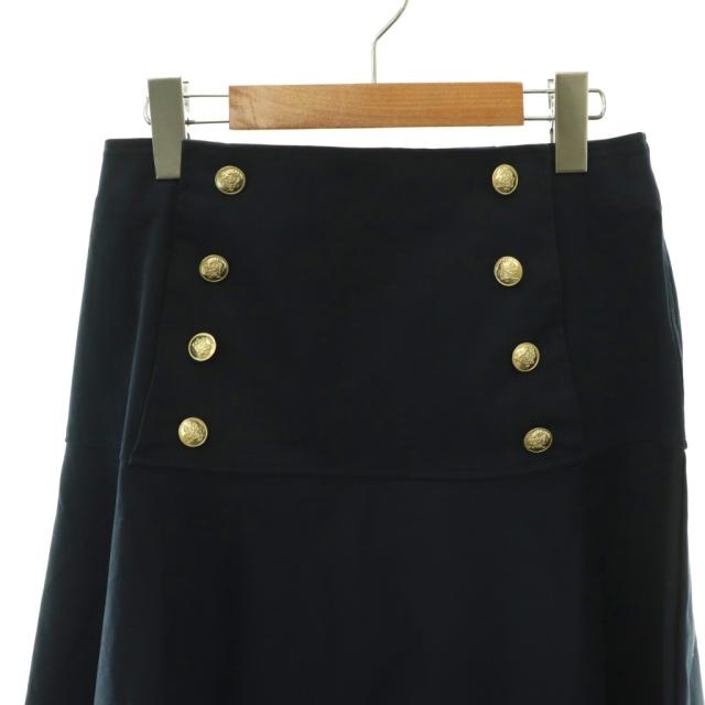 【中古】ボーダーズアットバルコニー BORDERS at BALCONY 26SS CHINO SKIRT スカート フレア 金ボタン ロング 38 紺 【中古】ボーダーズアットバルコニー BORDERS at BALCONY 26SS CHINO SKIRT スカート フレア 金ボタン ロング 38 紺