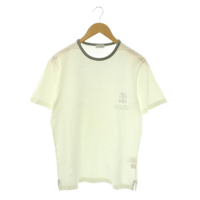 【中古】ブルネロクチネリ BRUNELLO CUCINELLI Tシャツ カットソー S 白 グレー DL92825 /MI ■OS ■AD メンズ