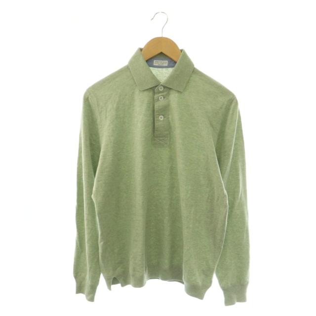 【中古】ブルネロクチネリ BRUNELLO CUCINELLI ニットポロシャツ 46 緑 DB92358 /MI ■OS ■AD メンズ