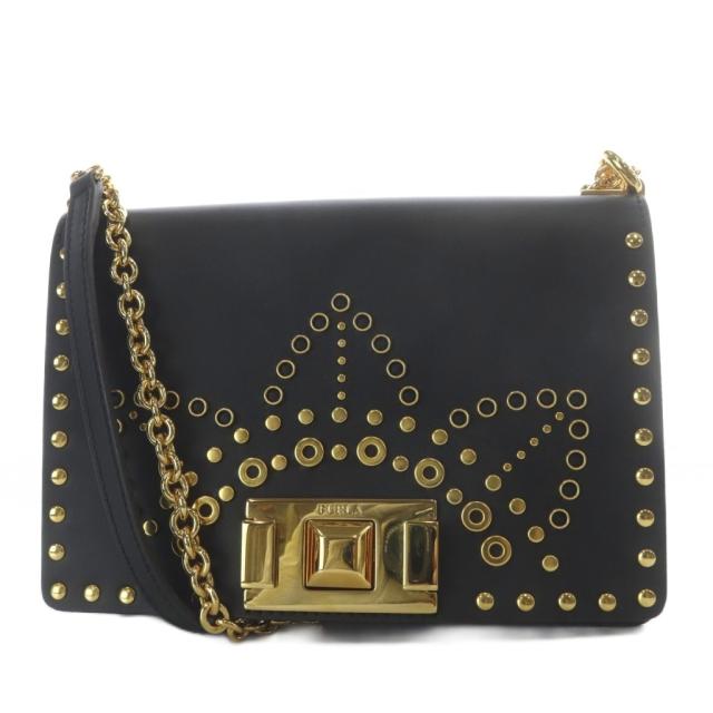 【中古】フルラ FURLA ミミ 2019プレフォール オンライン限定 チェーンショルダーバッグ ワンショルダー ブラック