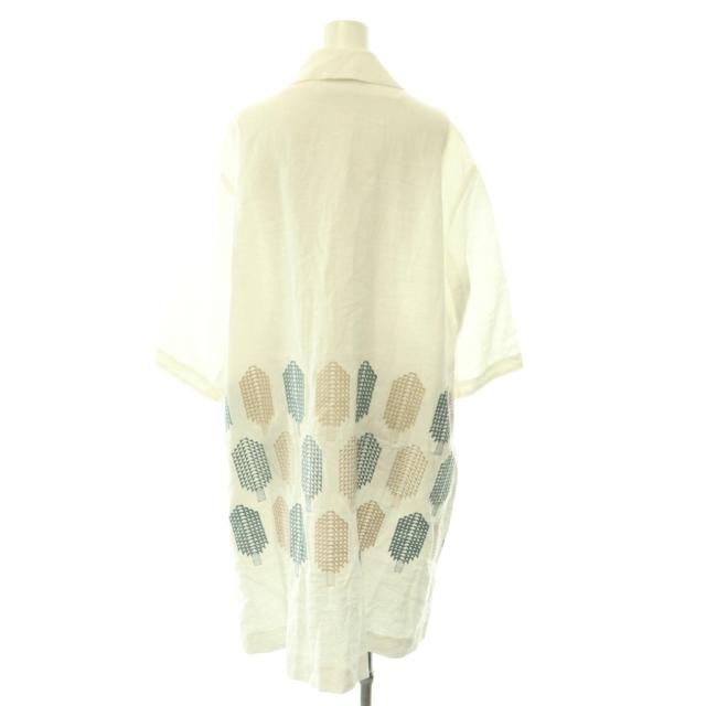 【中古】ミナペルホネン mina perhonen 23SS forest candy リネンコート スプリングコート 38 ホワイト_1