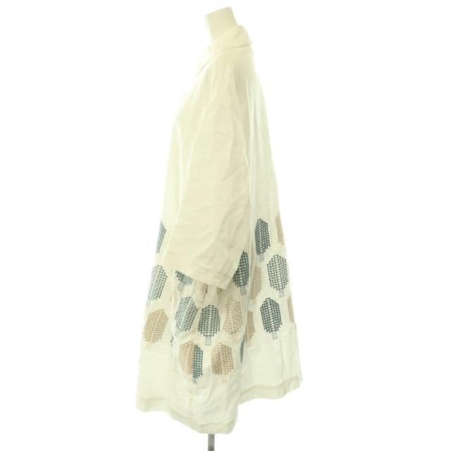 【中古】ミナペルホネン mina perhonen 23SS forest candy リネンコート スプリングコート 38 ホワイト_2