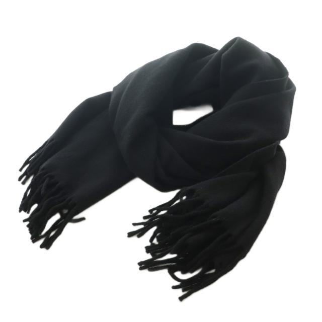 【中古】アクネ ストゥディオズ Acne Studios ストール ウール フリンジ 200×70cm 黒 /MI ■OS レディース