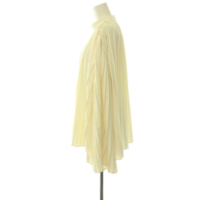 【中古】ローブブラン LAUBE BLANC Powder Satin Pleats Cape Blouse 2WAYブラウス プリーツ 長袖 F オフホワイト_2