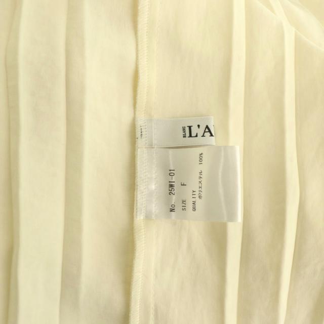 【中古】ローブブラン LAUBE BLANC Powder Satin Pleats Cape Blouse 2WAYブラウス プリーツ 長袖 F オフホワイト_6