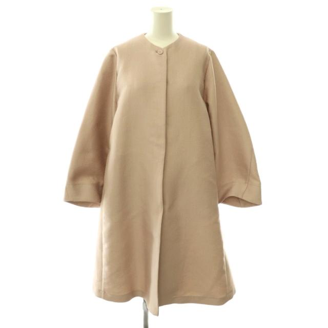 【中古】未使用品 シビラ SYBILLA リサイクルポリエステルノーカラーコート M スモークピンク /ES ■OS レディース