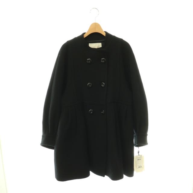【中古】未使用品 グレースクラス GRACE Class 24AW テントラインショートコート ノーカラー ウール アウター 36 黒