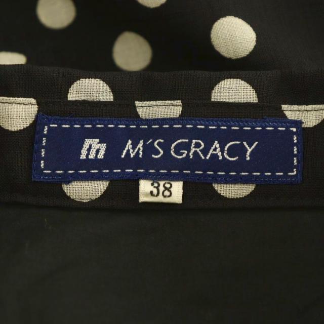 【中古】エムズグレイシー M'S GRACY 点点 衣装 ロング 半袖 38 黒いこと /HK ■os レディース