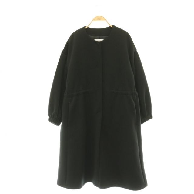 【中古】ビアズリー ガリャルダガランテ 24AW ダンボールギャザーコートノーカラーコート ロング F ブラック