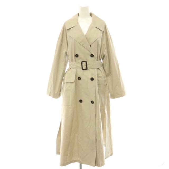 【中古】マックスマーラ MAX MARA the cube スプリングコート ロング 38 ベージュ /HK ■OS レディース