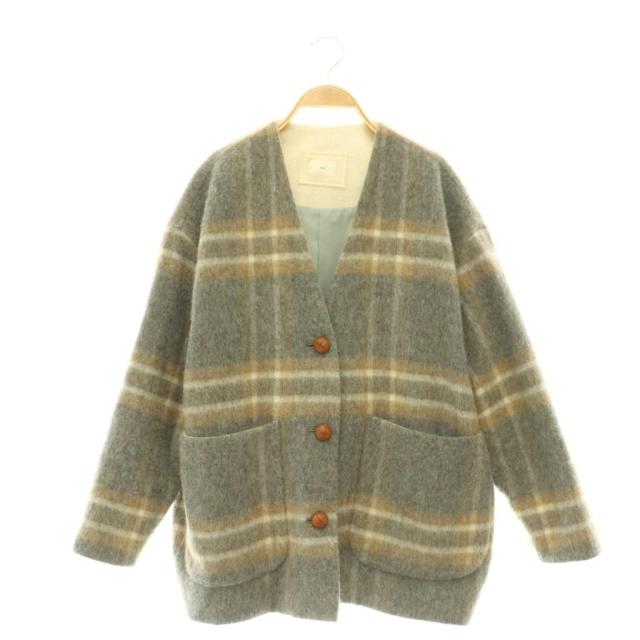 【中古】ヨリ yori 25AW ウールモヘアジャケット チェック F グレー /HK ■OS レディース
